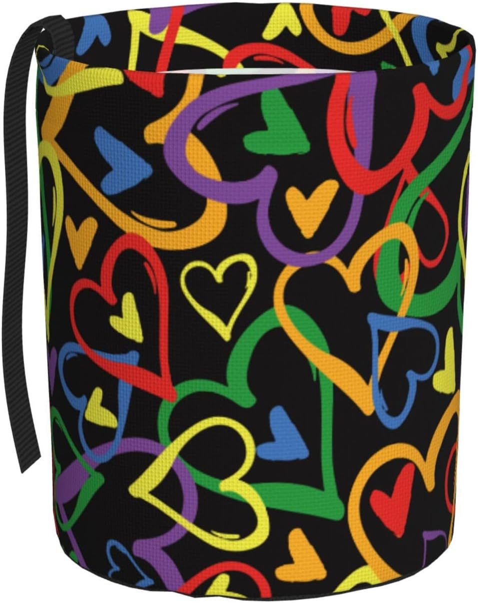 Heart Car Trash Can,Car Accessories Waterproof Car Organizer Foldable Portable Trash Bin Can Be Hung on The Back Seat Garbage Can for Various Cars
