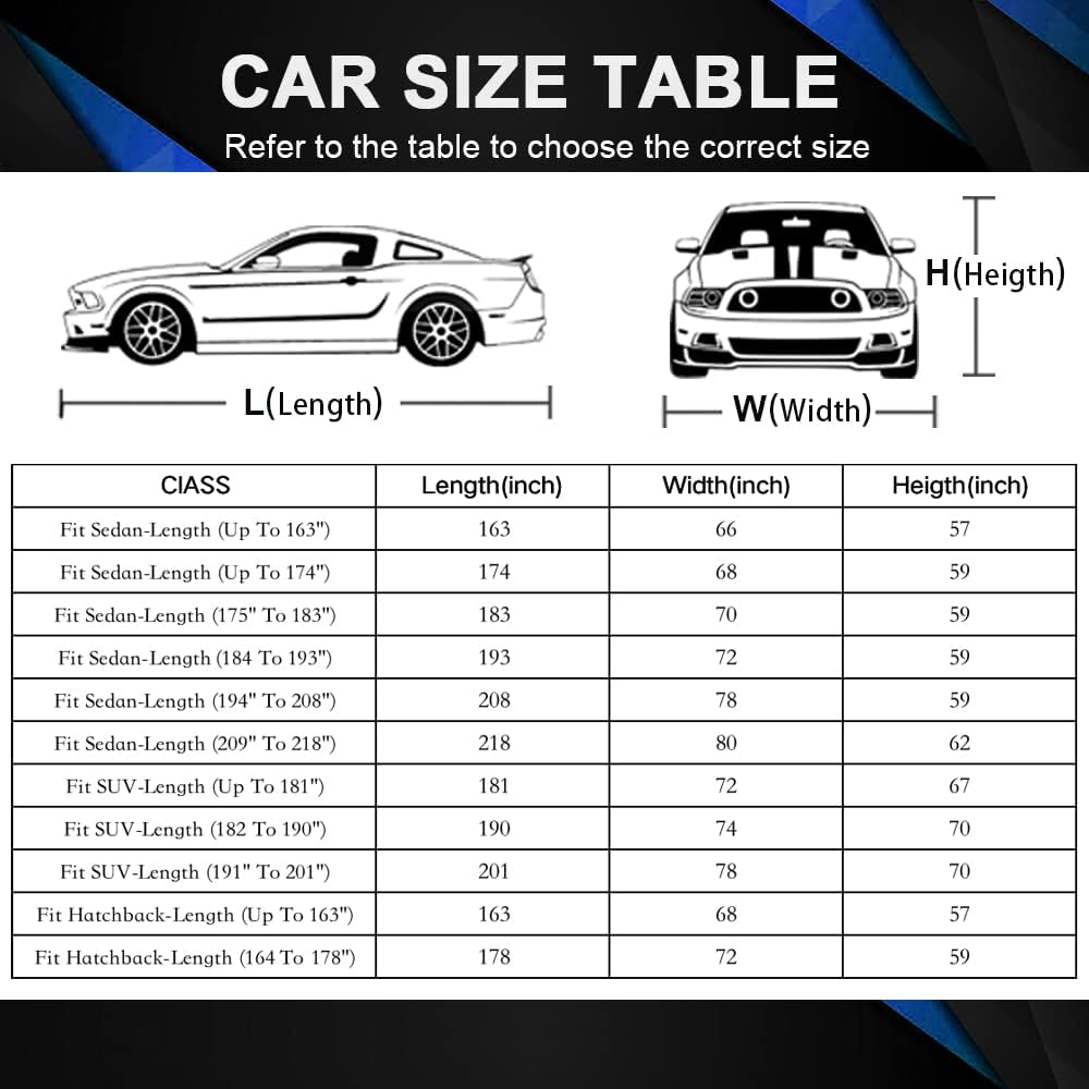 GUNHYI Car Cover for Automobiles All Weather Waterproof, Universal Fit Sedan Chevrolet Corvette, Ford Fusion, Kia Stinger, Nissan Maxima, Buick Regal, Subaru Legacy, Honda Accord etc.