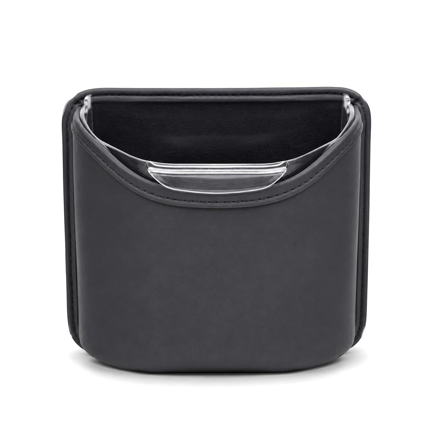 Car Trash Can,Double-Layer Car Grabage Can with Hanging Clips,Leakproof Leather Automotive Trash Bin,Portable & Multi-Purpose Vehicle Garbage Cans for SUV,Truck,Cars Door & Seatback (Black)