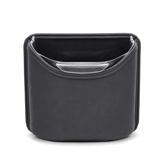 Car Trash Can,Double-Layer Car Grabage Can with Hanging Clips,Leakproof Leather Automotive Trash Bin,Portable & Multi-Purpose Vehicle Garbage Cans for SUV,Truck,Cars Door & Seatback (Black)