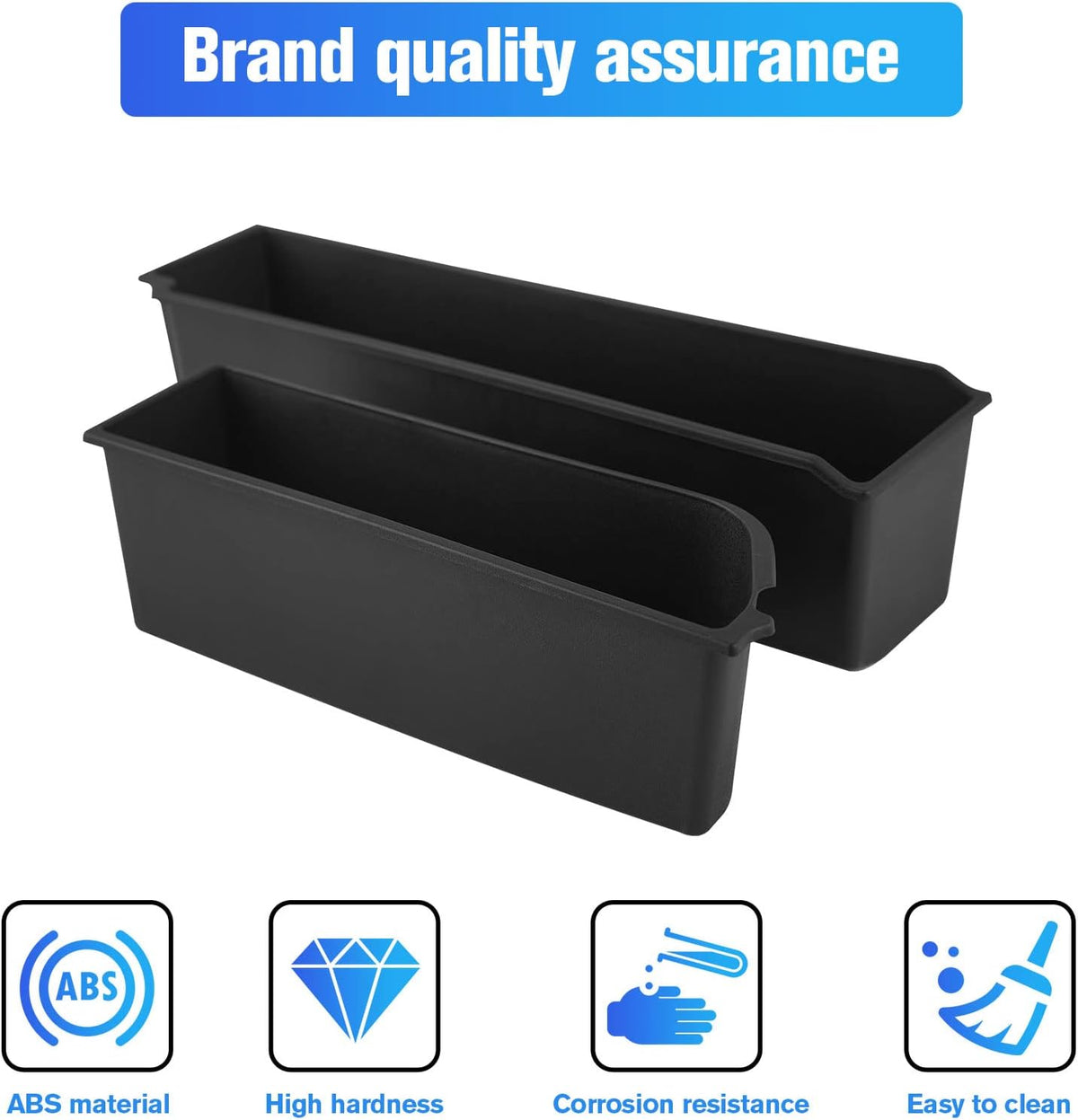 Trunk Storage Tray Organizers Rear Cargo Side Box Applicable to Ford Bronco 2021 2022 2023 4 Door, Trunk Caddy Box, Internal Accessories, Black Matte Finish (Right Storage Box)