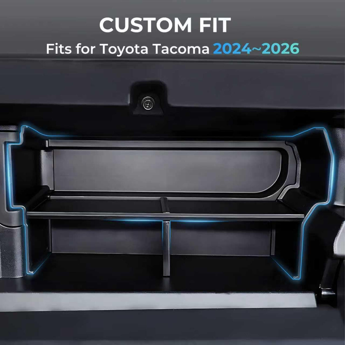 Glove Box Dividers Organizer Compatible with Toyota Tacoma 2024 2025 2026 (4th Gen Tacoma), Interior Accessories Glove Box Compartment Insert Storage Dividers for 2024-2026 Tacoma, Black