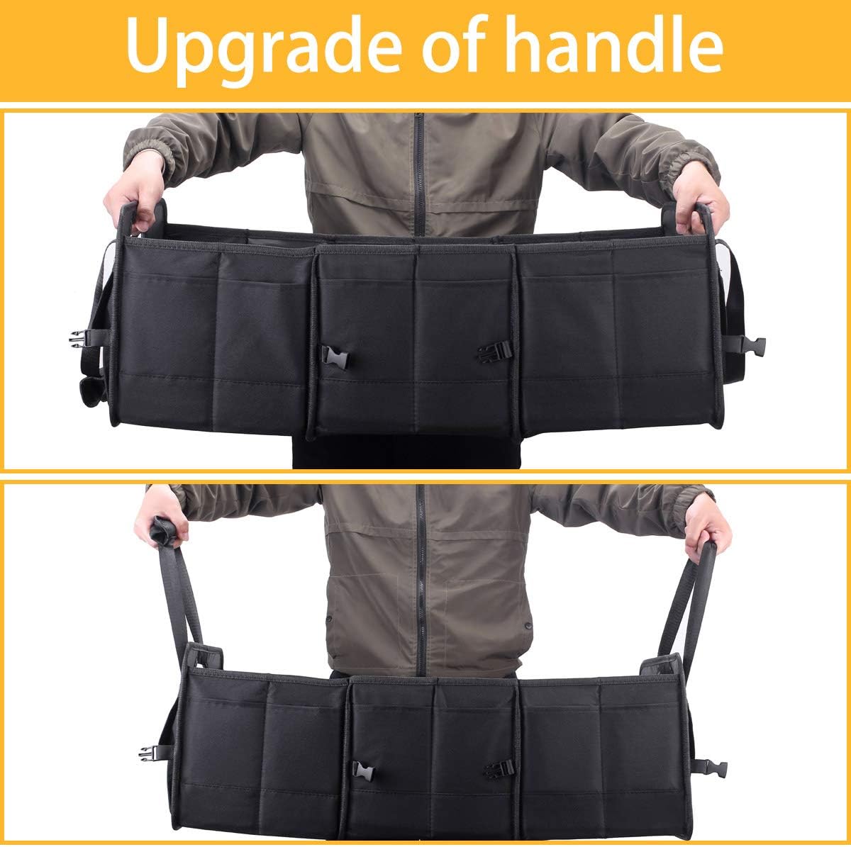 AUTOARK Multipurpose Car SUV Trunk Organizer with Removable Insulation Leakproof Cooler Bag,Durable Collapsible Adjustable Compartments Cargo Storage,AK-100