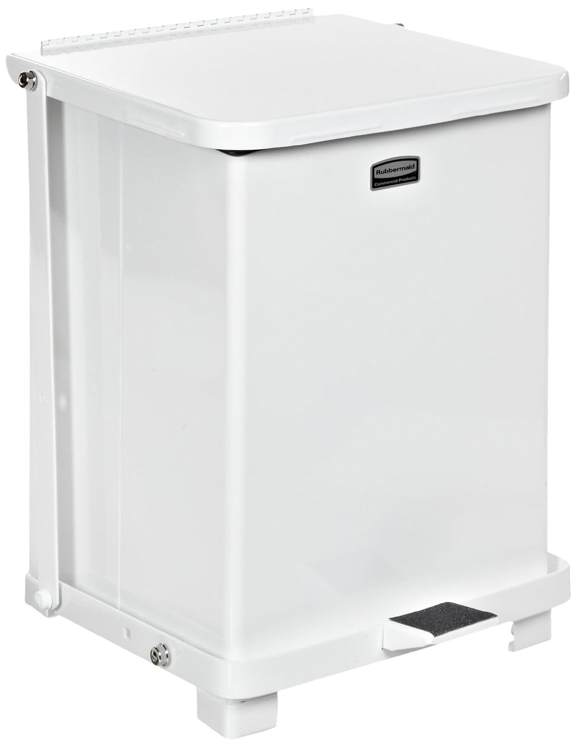 Rubbermaid Commercial Products Defenders Biohazard Steel Trash Can, Step-On, 6.5 GAL, Stainless Steel, Hospital/Doctor's Office/Healthcare Facilities