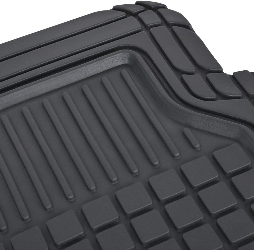 Motor Trend Flextough Semi-Custom Fit Car Floor Mats for Coupe Sedan Van SUV & Truck - Odorless Heavy Duty Rubber Floor Liners 4 Pieces Set - Trimmable (Black) (MT180)