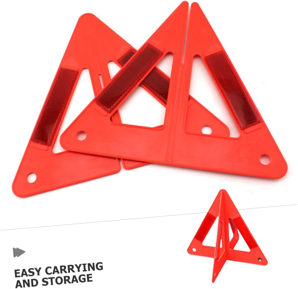 Gatuida 3pcs Reflective Emergency Warning Triangles for Roadside Safety Reflective Road Signs for Nighttime Visibility for Car Trunks and Emergency Situations