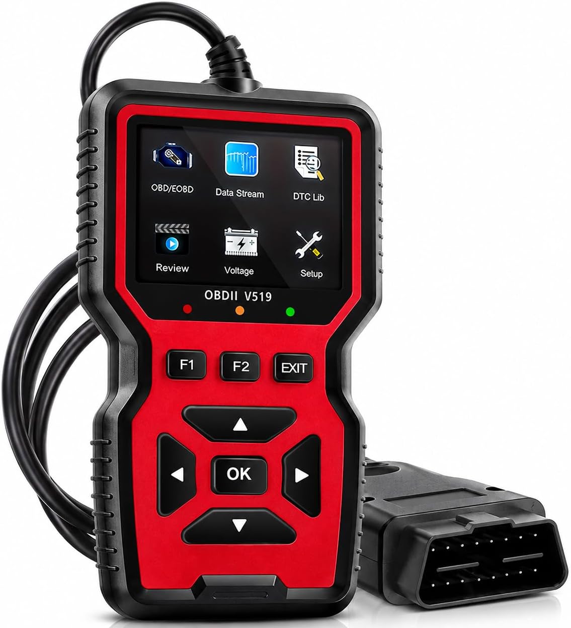 OBD2 Scanner Diagnostic Tool - Check Engine Light Code Reader, Reset Function, Data Stream, I/M Readiness, Full Features, Modes 6 & 8, for All 1996+ Vehicles