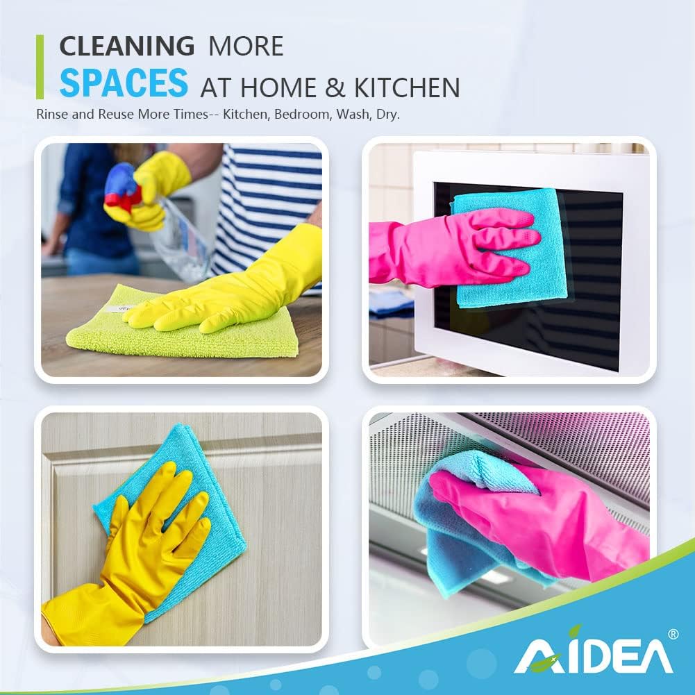 AIDEA Microfiber Cleaning Cloth 100PK, Microfiber Towels for Cars 12"x12"