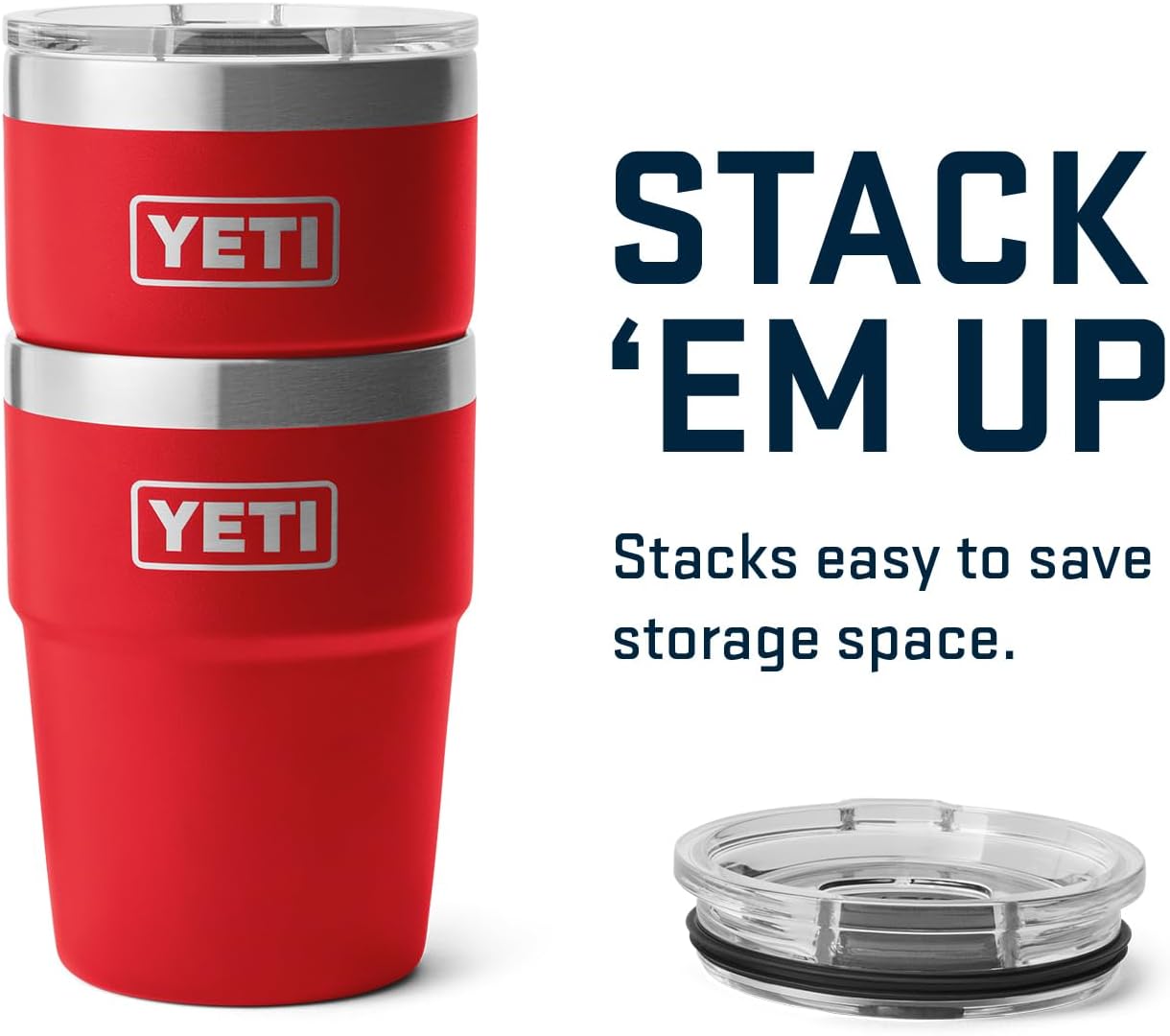 YETI Rambler 16 oz Stackable Tumbler, Vacuum Insulated, Stainless Steel with MagSlider Lid | Stackable