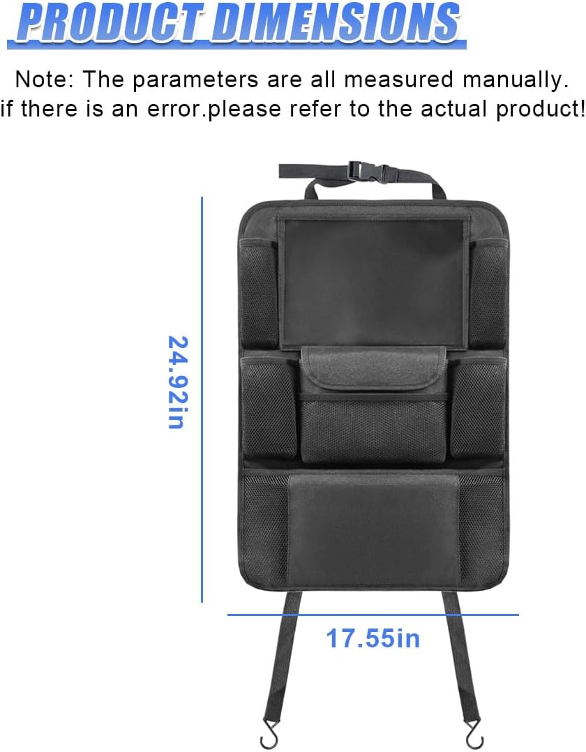 Car Backseat Organizer, with 12" Touch Screen Tablet Holder (2PCS)