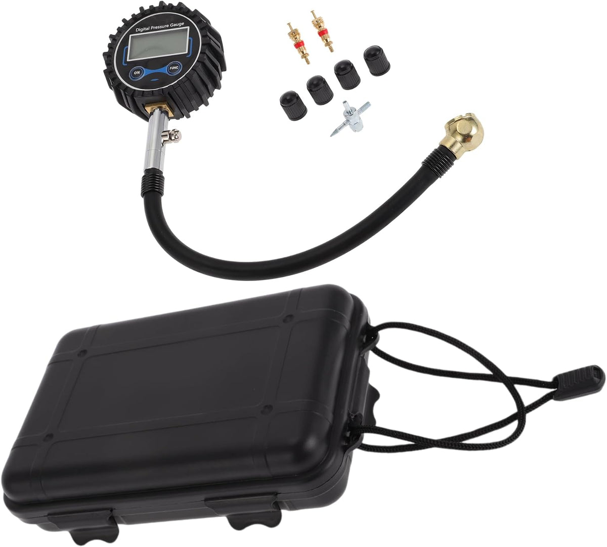 1 Set Universal Car Digital Tire Pressure Gauge W/Tire Valve Core Tire Cap 3-200PSI Digital Air Pressure Meter for Cars