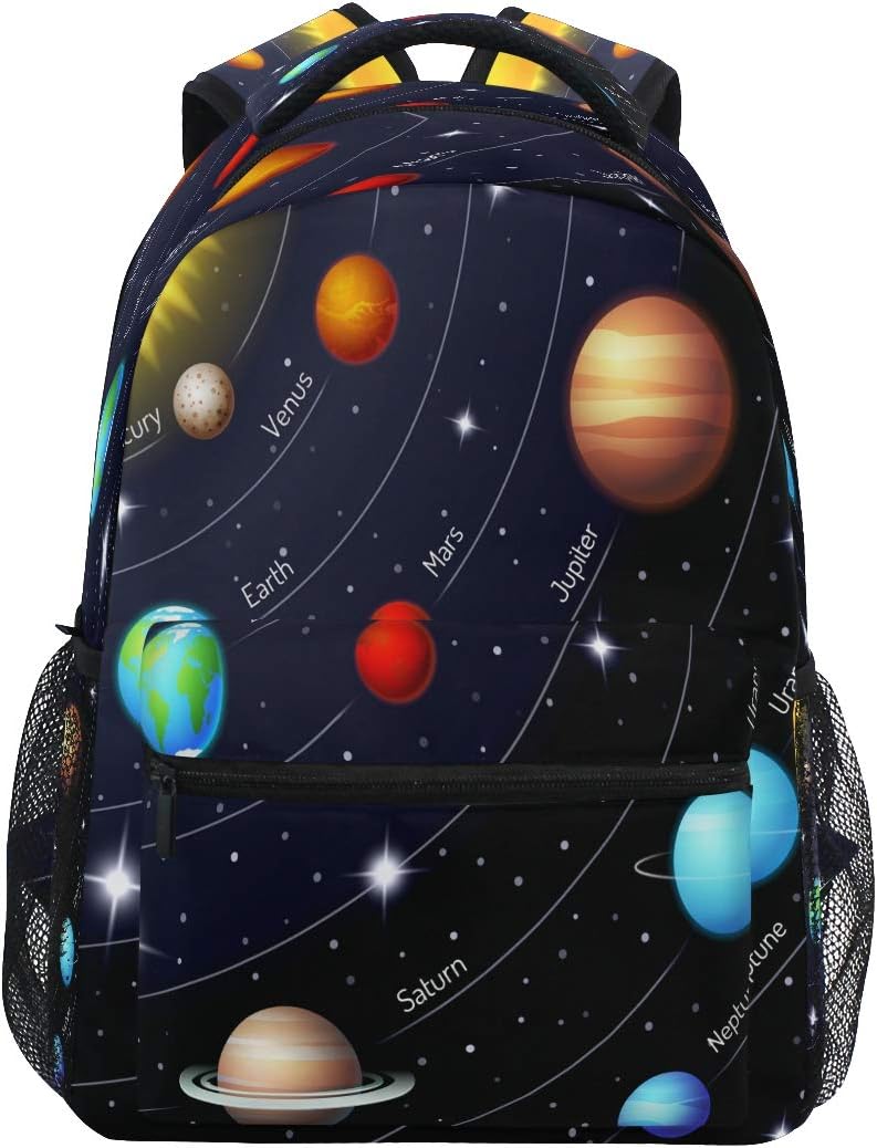 Blueangle Colorful Solar System Printing Computer Backpack - Lightweight School Bag for Boys Girls Tenns