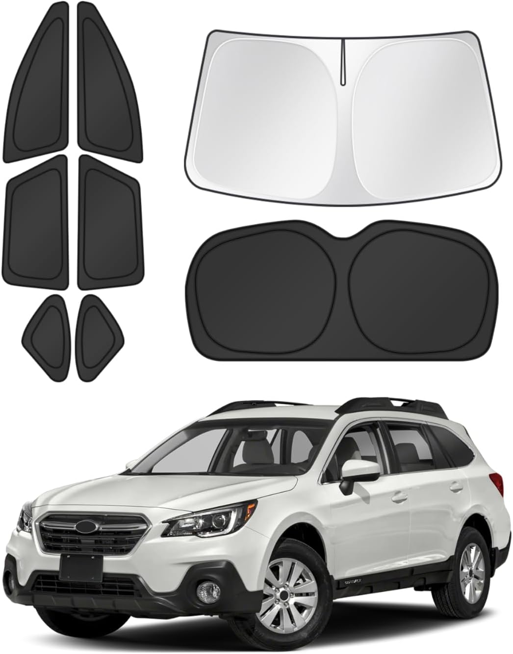 Canvcle Window Shades for 2015-2019 Subaru Outback Accessories Windshield Sun Shade Side Rear Window Covers Sunshade Sun Visor Shield Privacy Protection for Camping Keep Vehicle Cool Black 8PCS