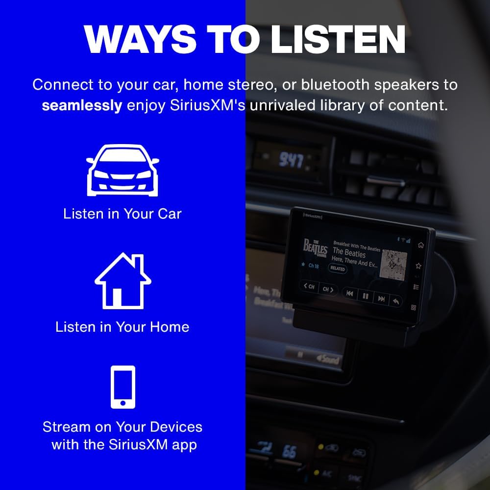 SIRIUSXM SXWB1V1 SiriusXM Tour Dock &amp; Play Radio with 360L, PowerConnect Vehicle Dock, and Bluetooth