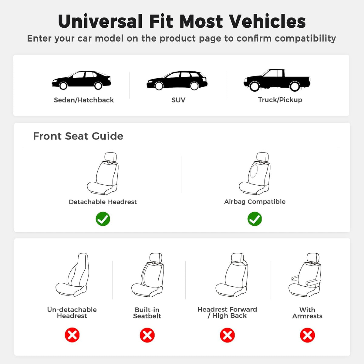 Huidasource Front Leather Seat Covers, Car Seat Covers Front Seats Universal Fit for Most Cars SUV Trucks, 360° Full Wrap Luxury Automotive Seat Covers, Seat Cushion Covers Protector, Beige