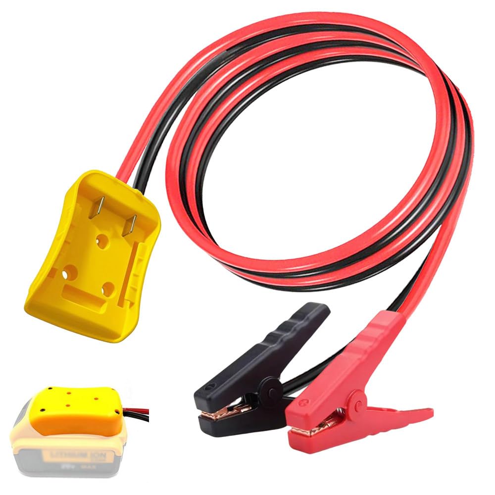 Jumper Cables with Adapter Compatible with Dewalt 20V Battery, 3.3FT 8AWG