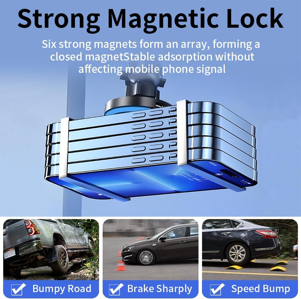 Car Magnetic Phone Mount for Mercedes Benz GLB-Class 2020-2026 and Benz EQB 2022-2025 Auto Interior Accessories Best Cellphone Holder Fast 15W Wireless Charger Cell Phones Charging Screen Stand