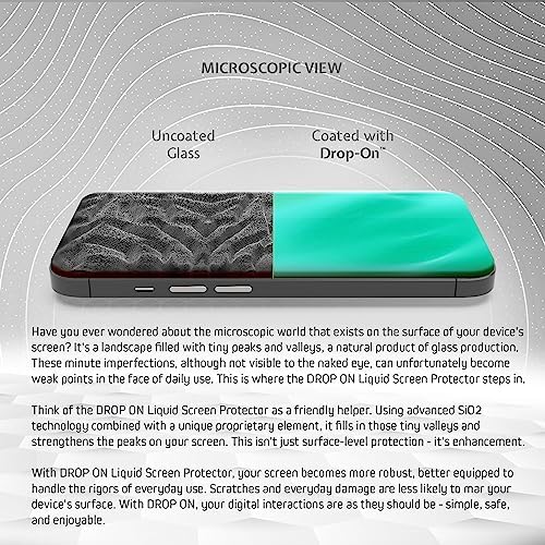 ProofTech DROP ON Liquid Glass Screen Protector for up to 10 Devices - Wipe On Scratch and Crack Resistant Nano Protection for All Phones Tablets Smart Watches Universal