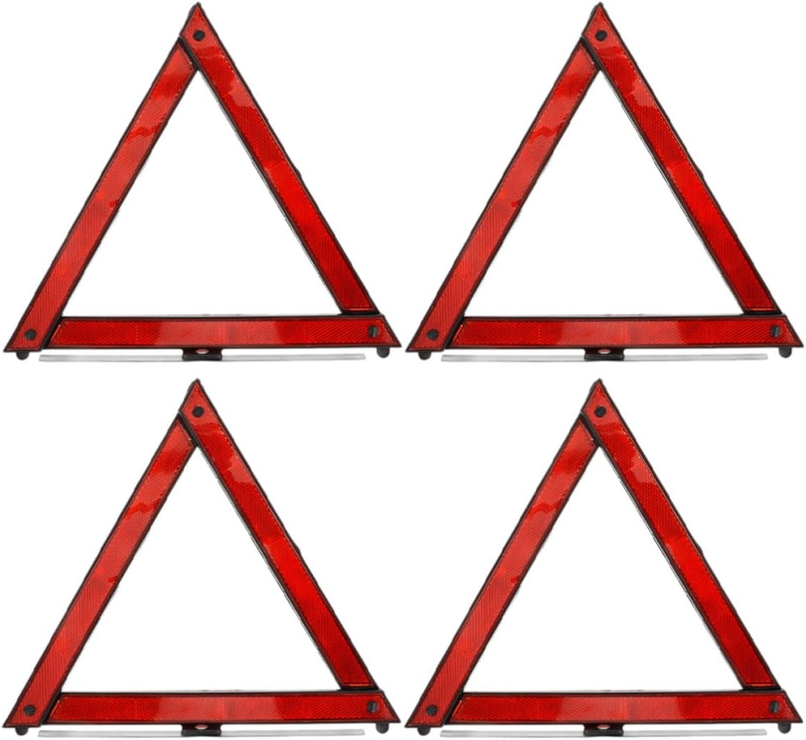 balacoo 4pcs Emergency Triangle Reflectors for Roadside Car Safety Warning
