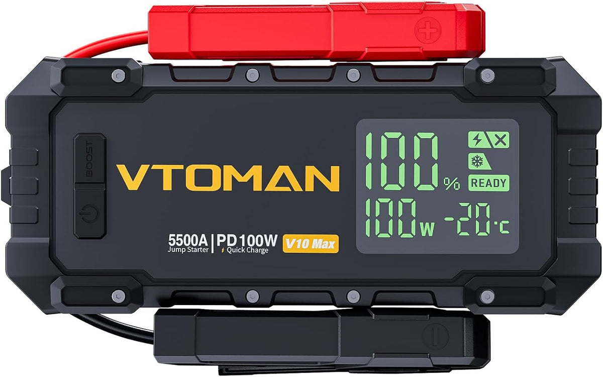 VTOMAN V10 Max Portable Jump Starter with 100W Bi-Directional Fast Charger