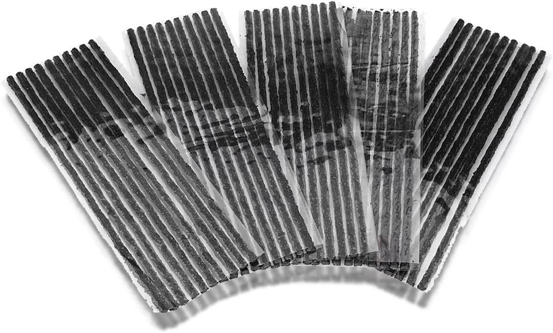 Tire Repair Strips, 50 Pcs Rubber Puncture Fix, Tubeless Tire Plug, Durable Easy Application for Car, Truck, Motorcycle, SUV, Van, and Off-Road Vehicles