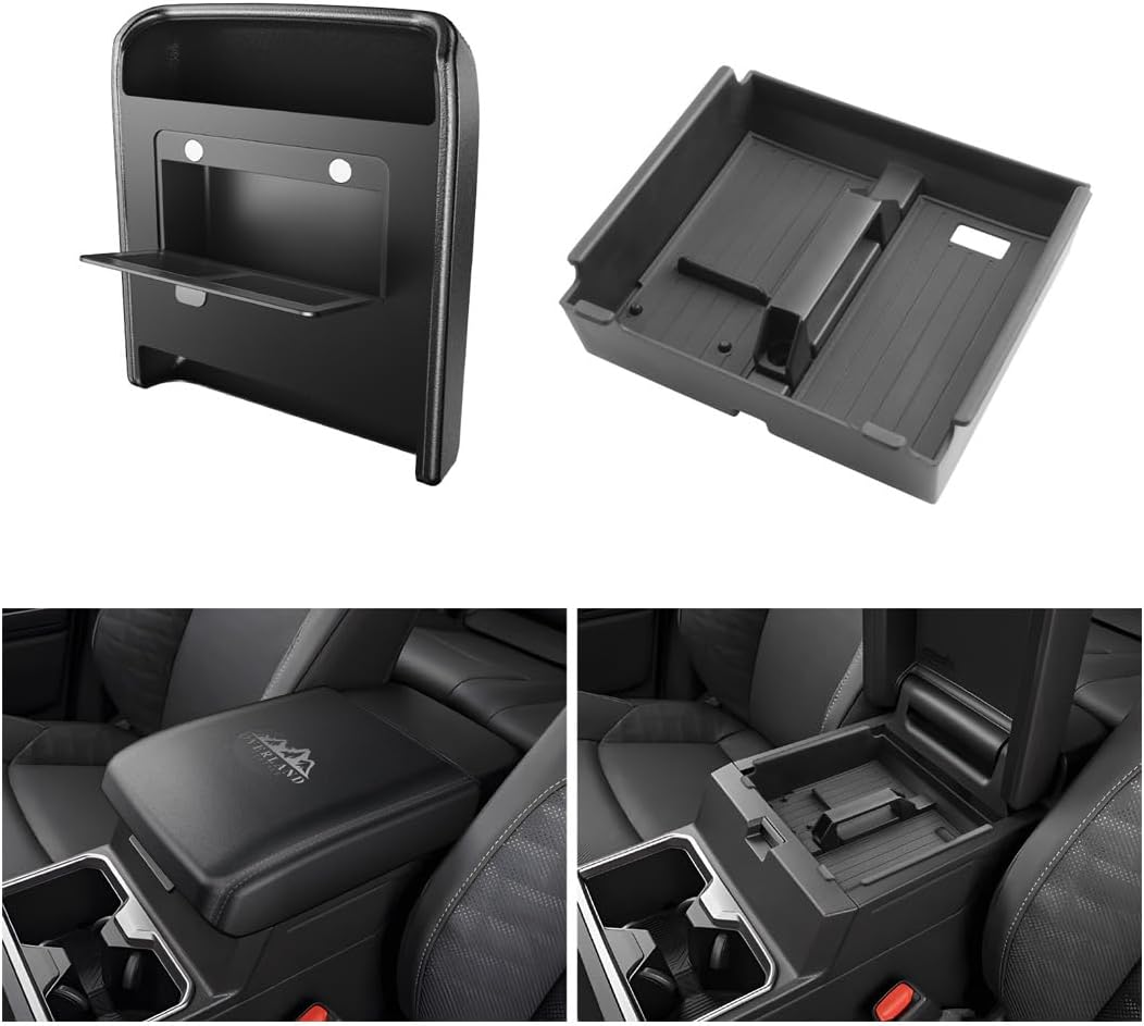 LUWU Ford Center Console Organizer Compatible with Ford Escape (2020-2025), Ford Bronco Sport (2021-2025) Console Organizer Tray Armrest Storage w/Tissue Box 2025 Ford Escape Bronco Sport Accessories