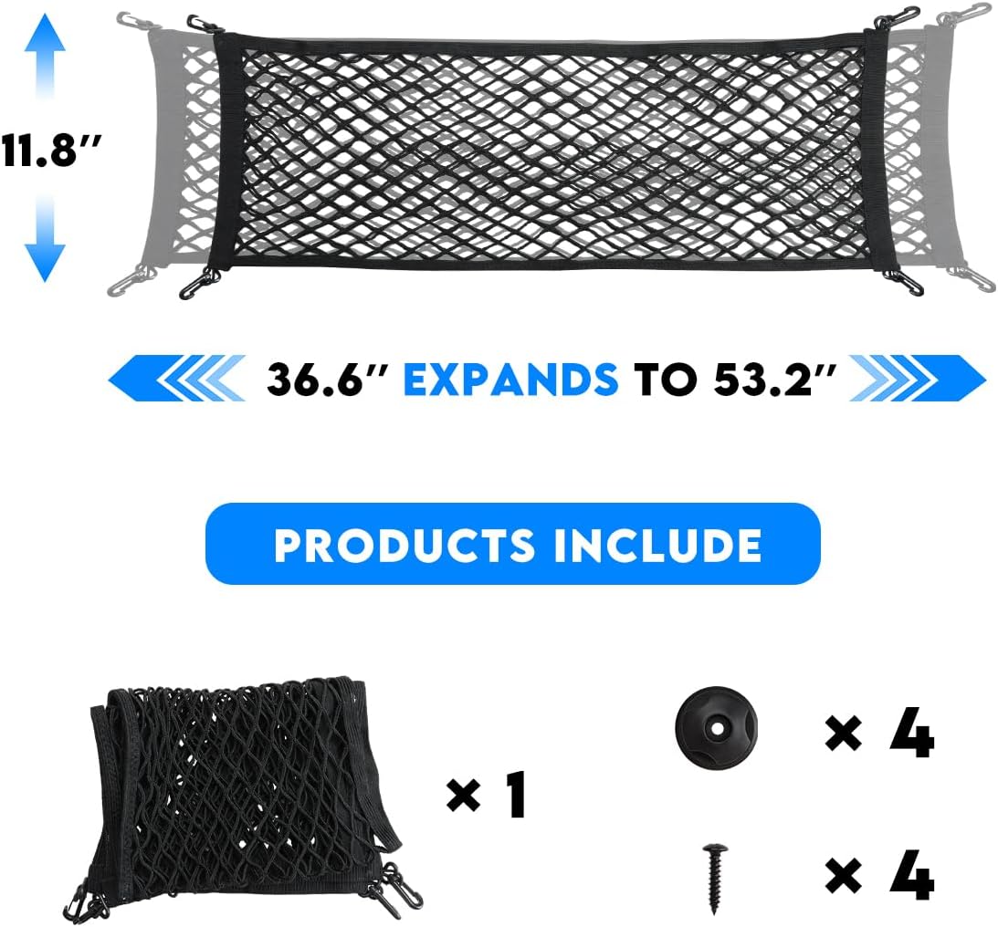 MARCHFA Car Rear Trunk Cargo Net Compatible for 2024 2025 2026 Subaru Impreza Crosstrek Accessories Cargo Storage Organizer Mesh Net