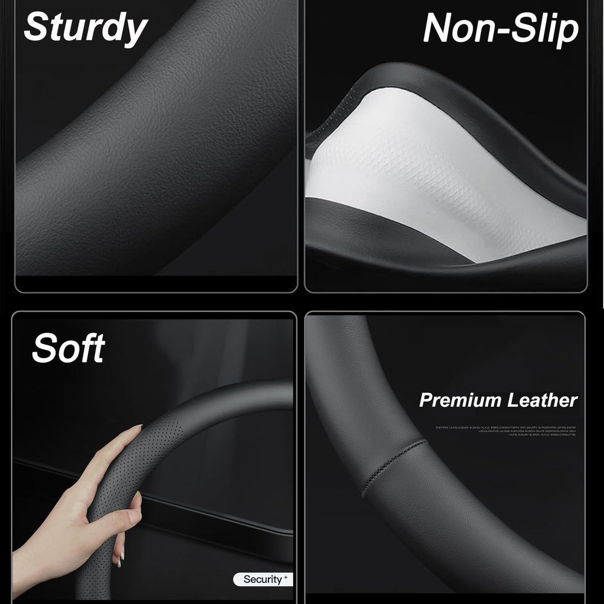 D-Shaped Car Steering Wheel Cover for Volkswagen VW Atlas Tiguan ID.4 Jetta