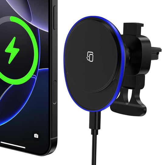 15W Magnetic Wireless Car Charger, MagSafe Car Mount Charger Fast Air Vent