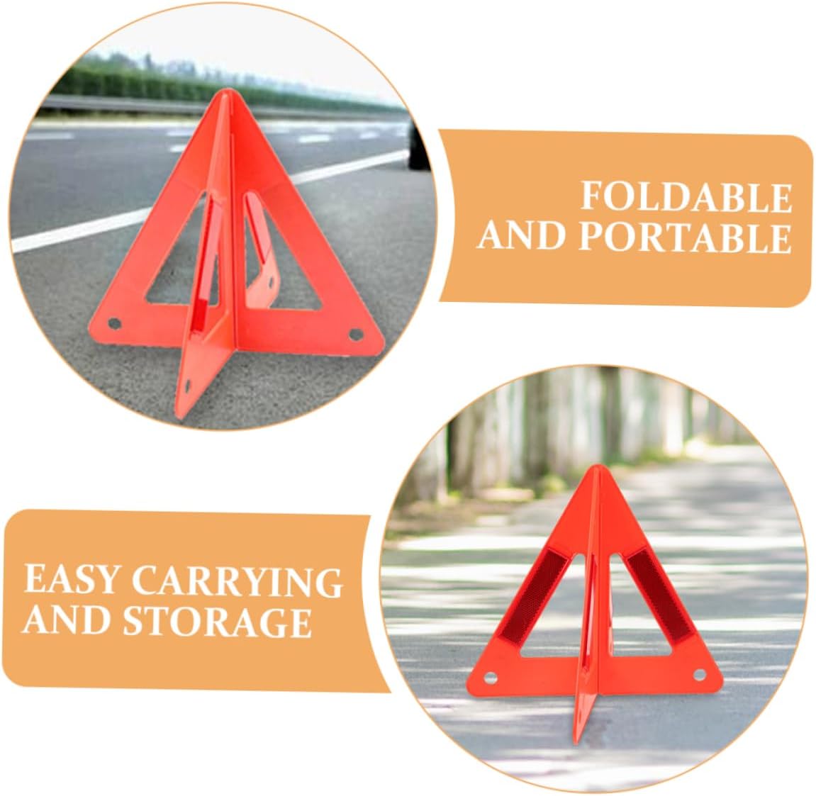 STOBAZA 5pcs Reflective Triangle Warning Signs for Car Road Safety