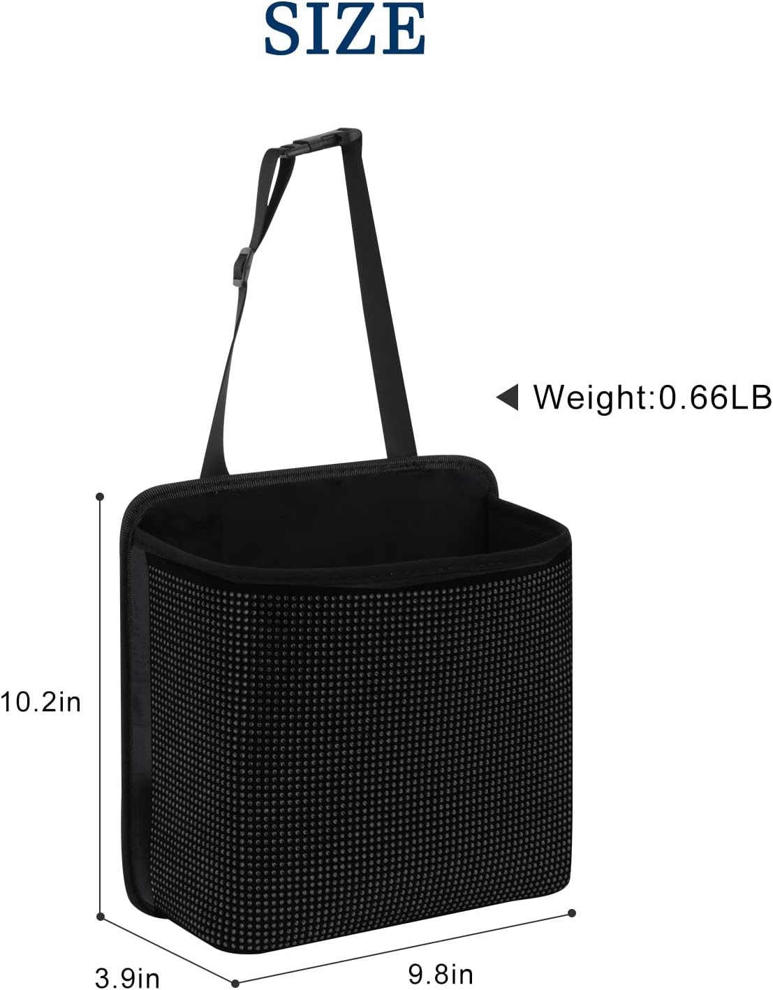 Cavalcade Car Back Seat Organizer, Bling Hanging Pocket, Large Seat Back Travel Caddy Bag, Diamond Trash Bin Garbage Container (Black)