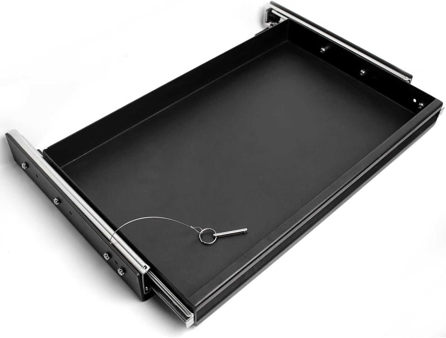 Heavy Duty Steel Sliding Battery Tray,Generator Slide Out Tray for RV, Universal RV Storage Rack for Tools and Outdoor Gear (24"x24"x2.7")