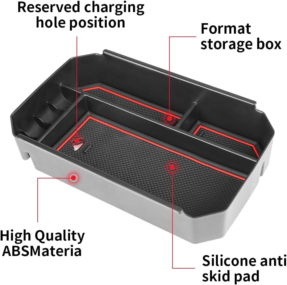 Car Center Console Organizer Tray for Toyota Highlander 2020 2021 2022 2023 2024 2025 2026 and Highlander Hybrid 2020-2026 Auto Interior Accessories Seat Middle Armrest Box Storage Accessory