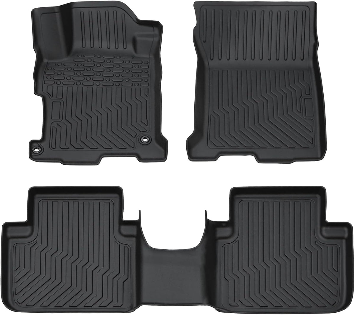 All Weather Rubber Floor Mats Compatible with 2013-2017 Honda Accord, 3Pcs Car Automotive Floor Mats & Cargo Liners Black