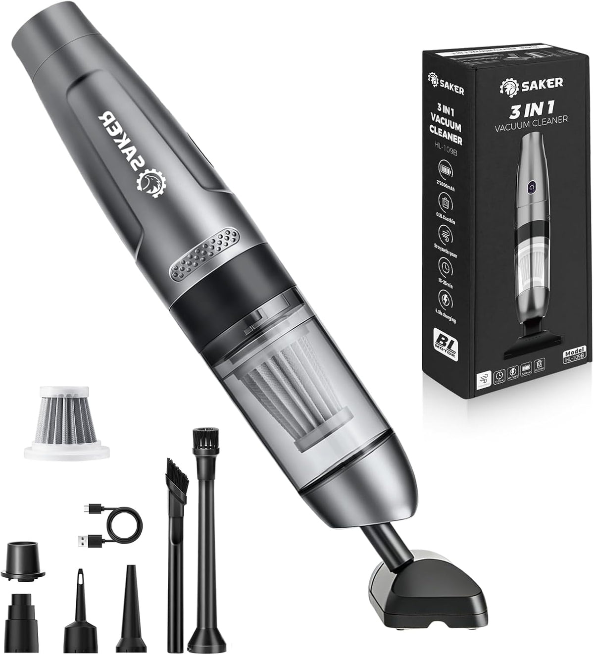 Saker Mini Handheld Vacuum Cleaner Portable for Cars