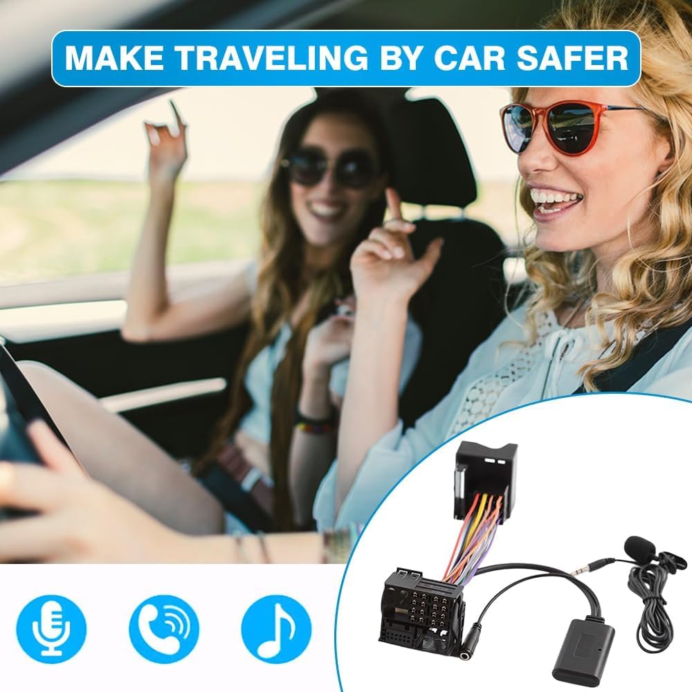 Audio Aux Adapter with Microphone, Audio AUX Adapter Compatible with BMW Z4 E85 2003-2008, Compatible with BMW Z4 E86 2003-2008, Compatible with Mini Cooper R50 2003-2006