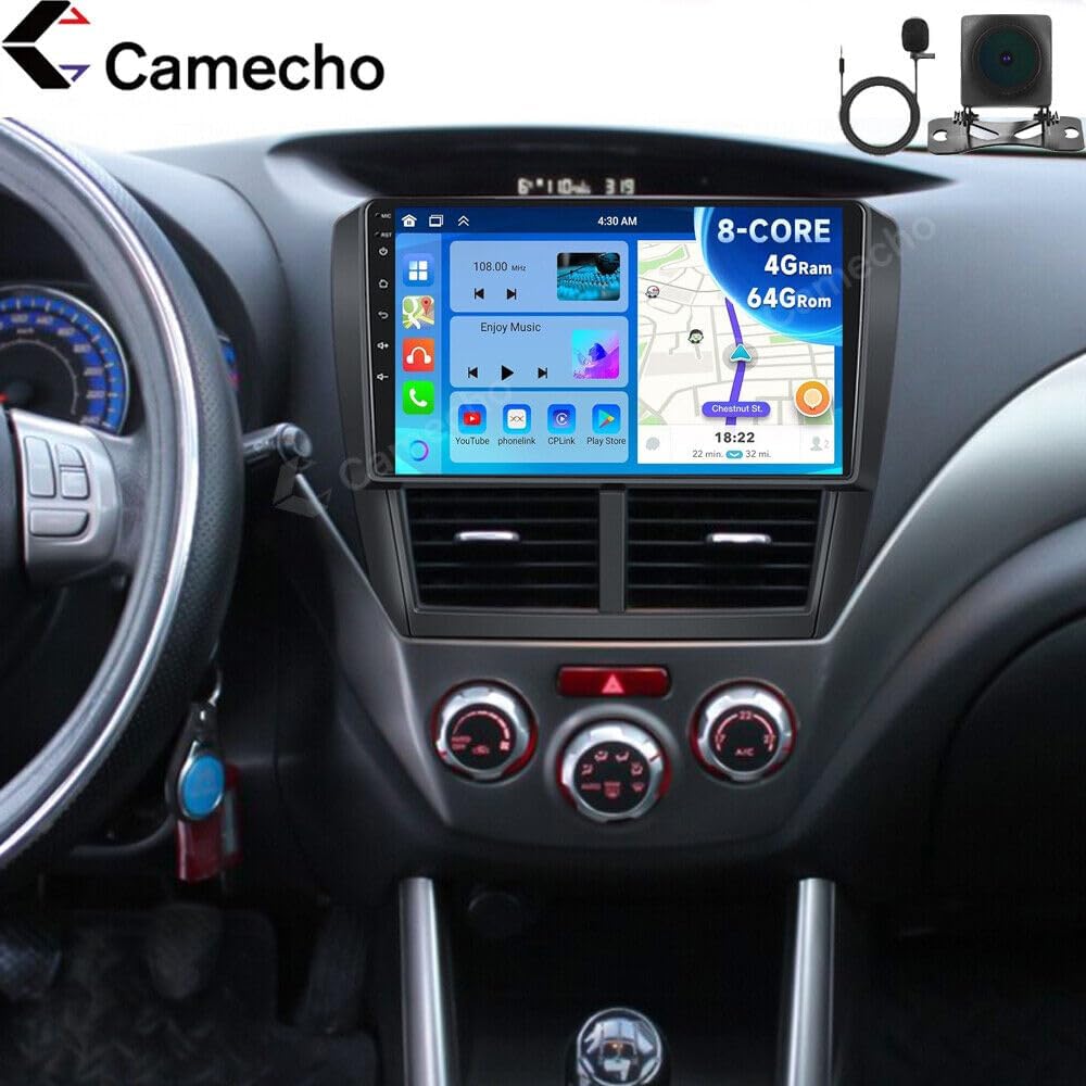 [4G+64GB] Android 13.0 Car Stereo Radio Compatible for Subaru Forester Impreza 2008 2009 2010 2011 2012, 9inch Touchscreen Car Radio with GPS Navigation Bluetooth FM/RDS WiFi SWC Backup Camera