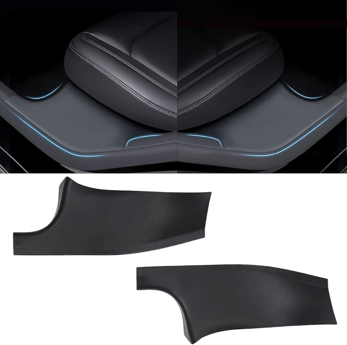 FASTCHE for Tesla Model Y Door Sill Protector 5 Seater (NOT Fit 7 Seater) Rear Door Car Pedal Kick Protection Strip Styling Covers Accessories(2 Packs)
