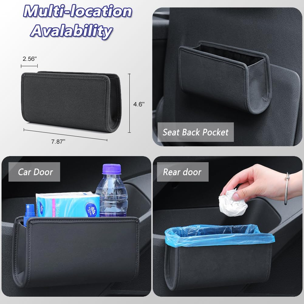 Tumecos 2Pcs Multifunctional Storage Box,Car Trash Can, Auto Door Side Organizer,Large Capacity Storage Bag,Back Seat Storage Pocket, Car Accessories Organizer Box(Style A)