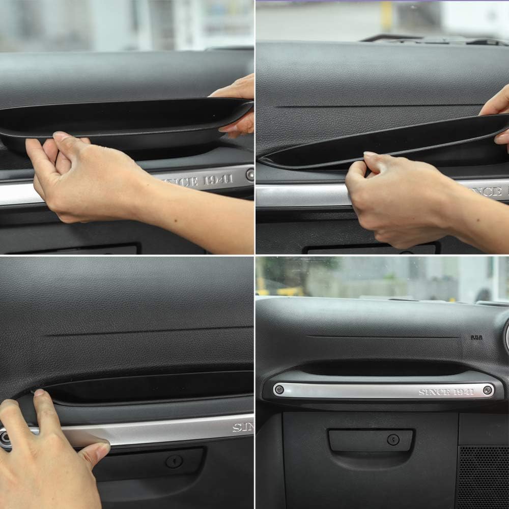 Voodonala for Jeep JK JKU 2011-2018 GrabTray Passenger Storage Tray Organizer Grab Handle Storage Box for 2011-2018 Jeep Wrangler JK & Unlimited Black