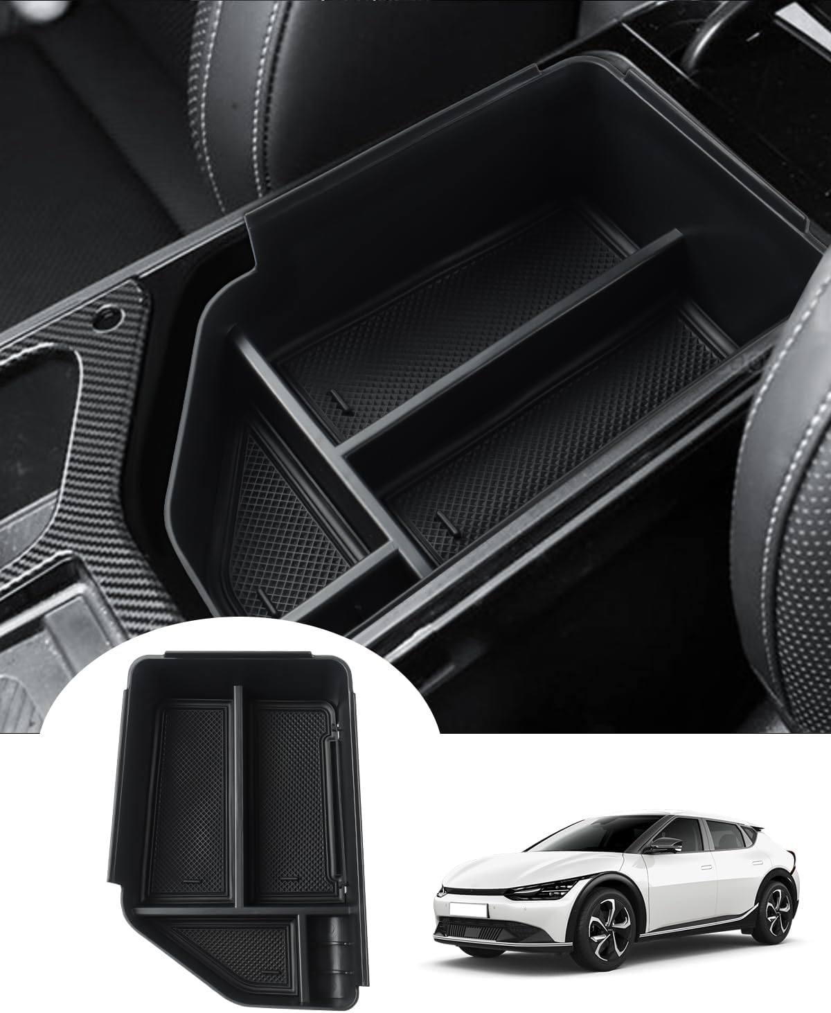 Autorder Center Console Organizer for Kia Sorento 2021-2026 Accessories Armrest Storage Box Secondary Insert Tray with 2 Color Mats