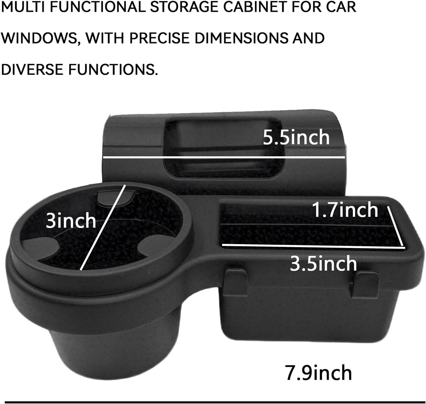 Car Door Storage Organizer with Cup Holder，Multifunctional Car Window Cup Holder Organizer Tray Side Hanging Rack，Backseat Storage Rack Box Hook for Hold Bottle Cell Phone Coin Key Charging Port
