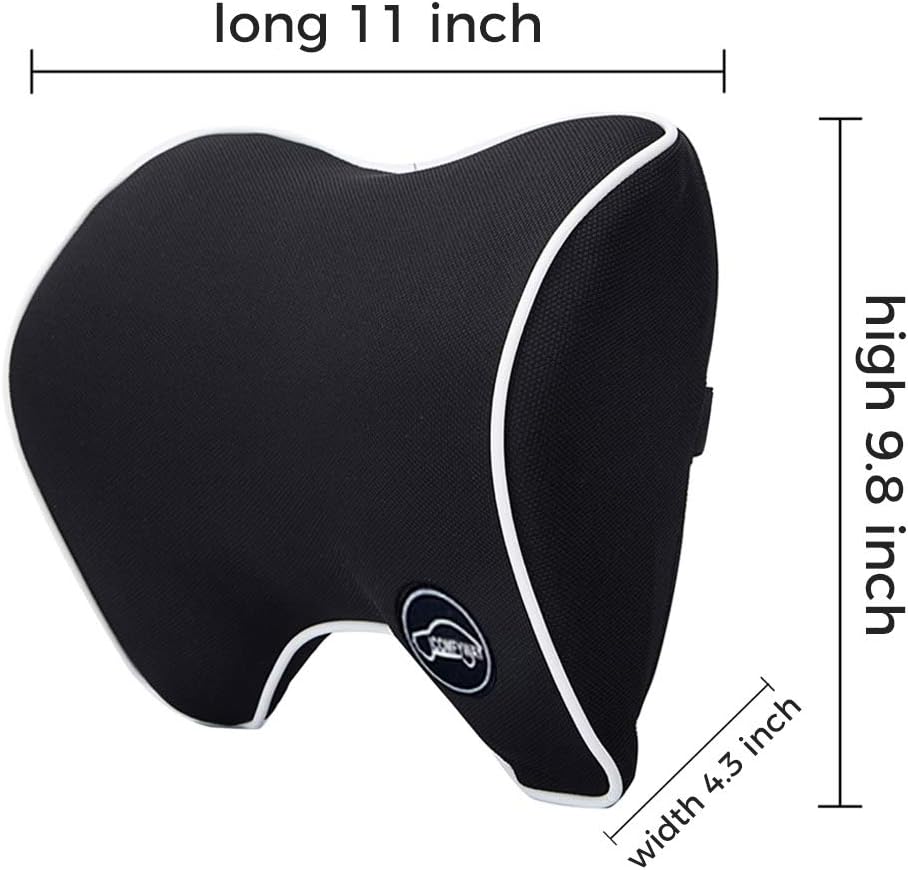 Car Neck Support Pillow for Neck Pain Relief When Driving,Headrest Pillow for Car Seat with Soft Memory Foam – Black