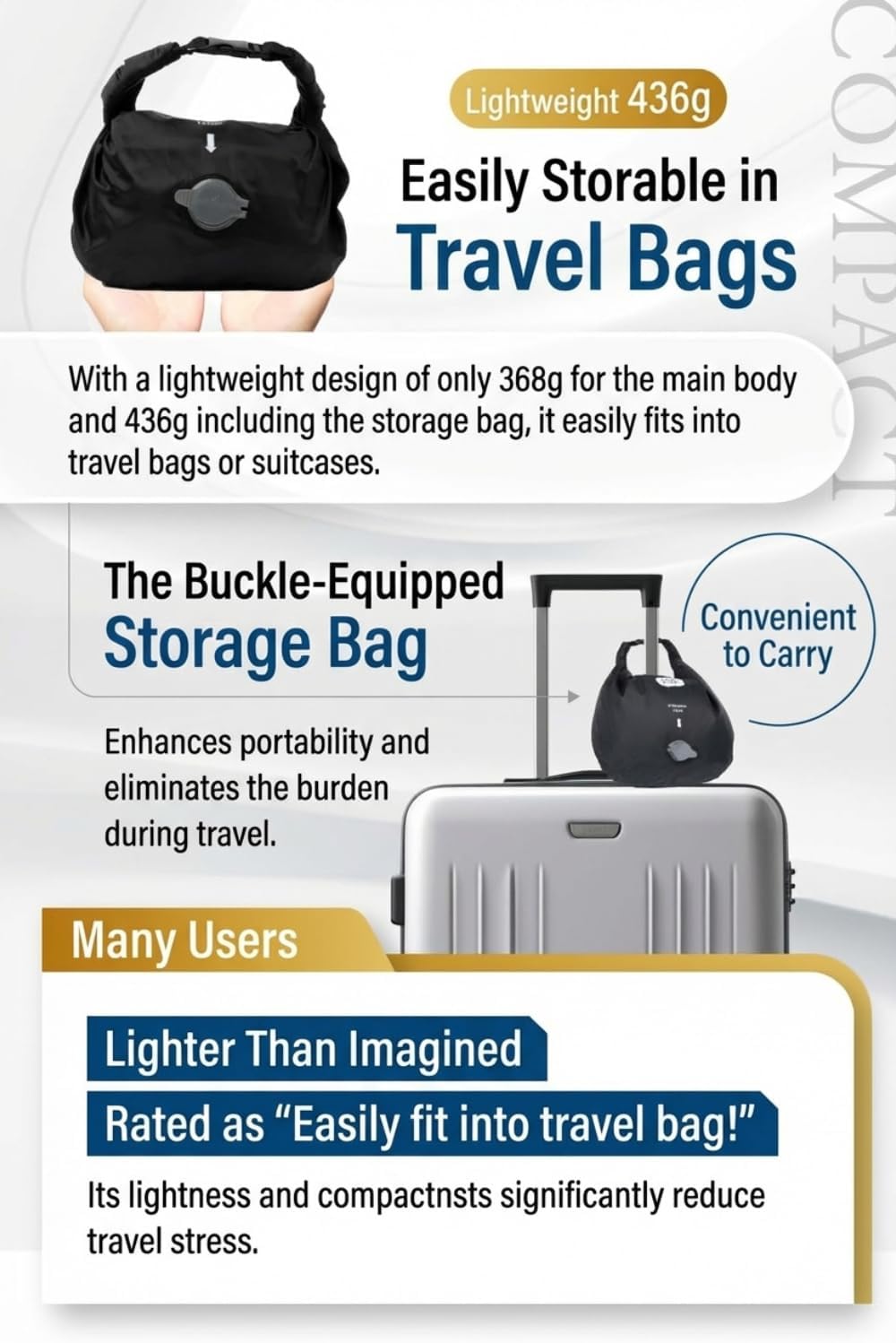 Inflatable Foot Rest for Airplane Travel - Adjustable Height Leg Pillow for Long Flights - Portable Travel Footstool with Pump-Free Inflation Bag - Car & Office Leg Rest Essentials
