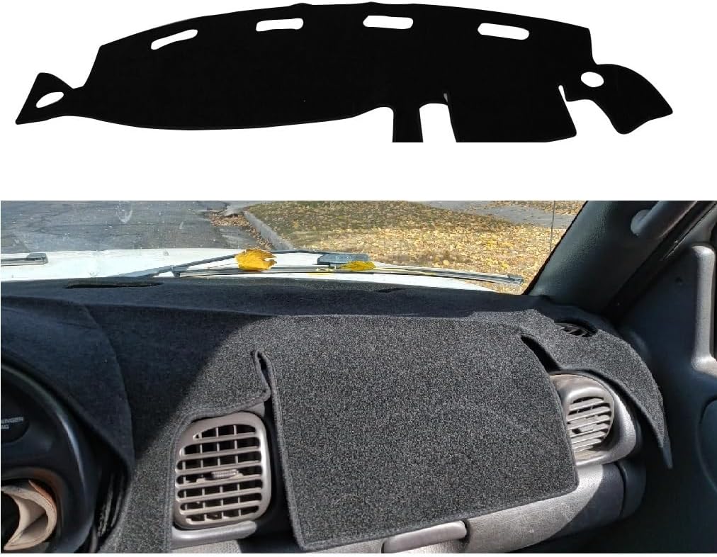 Black Dashboard Dash Board Cover Mat Carpet Compatible with 2007-2013 Chevrolet Silverado GMC Sierra