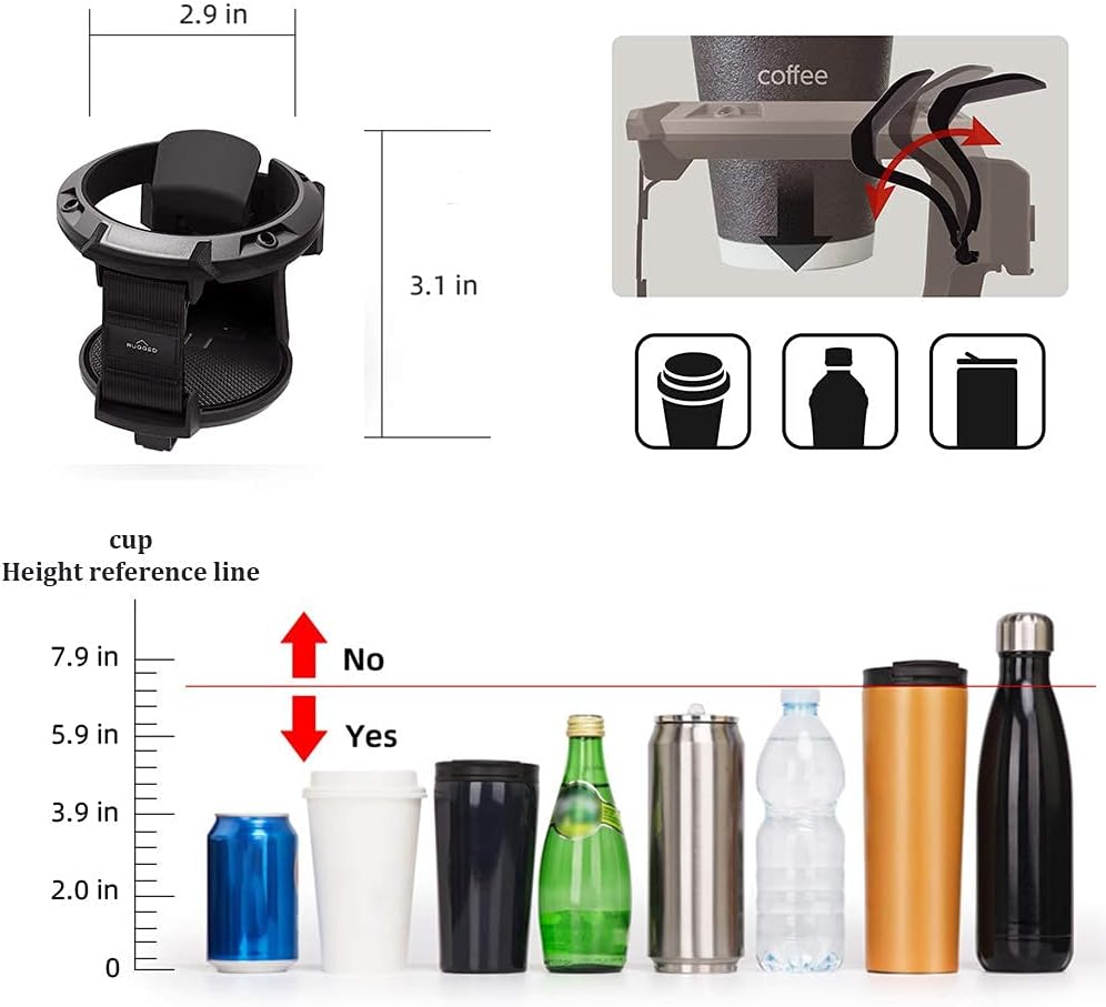 LITTLEMOLE Car Cup Holder with Hook, Adjustable Car Air Vent Cup Mount