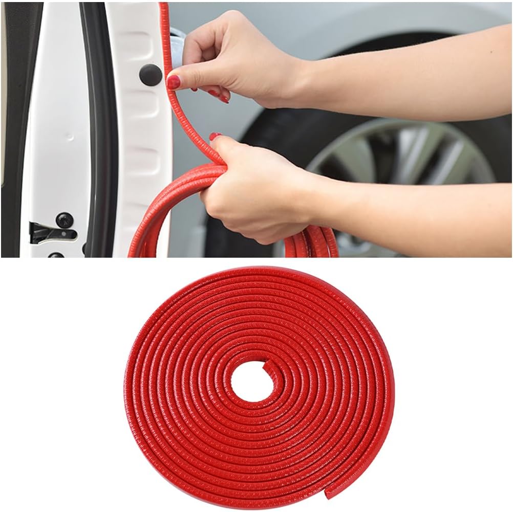 Osilly Car Door Edge Guards, 32.81Ft Rubber Seal Car Door Edge Trim, U Shape Door Edge Protector Guard, Aluminum Weather Proofing Automotive Door Edge Molding Protection for Most Car (Black)