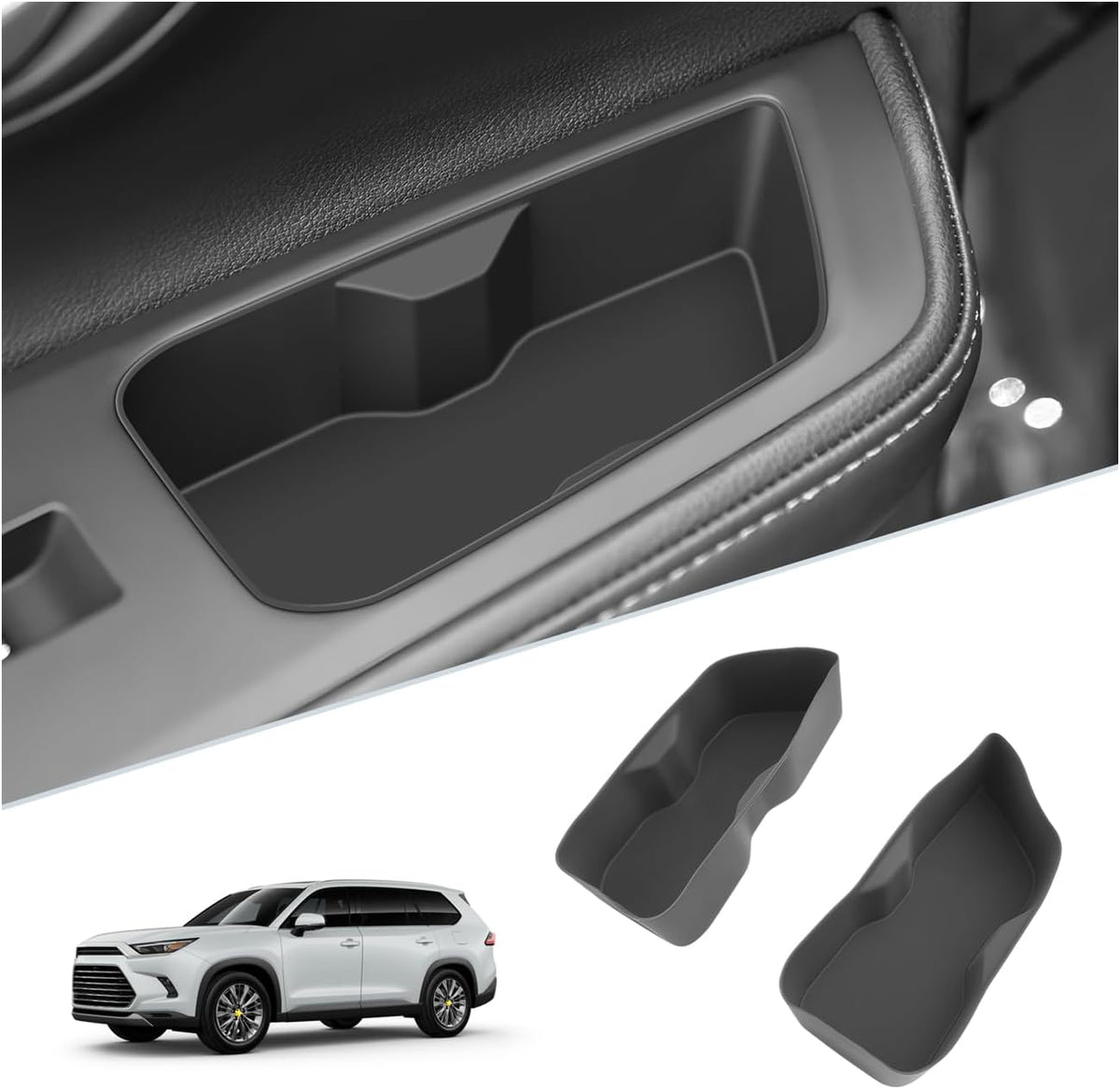 SKTU for 2025 2026 Honda Pilot Center Console Organizer 2023-2026 Pilot/ 2024-2026 Passport Armrest Tray 2025 2026 Passport Console Tray 2024 2025 2026 Pilot Accessories with Sunglasses Holder (Black)
