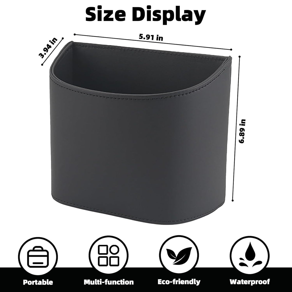 Small Car Trash Can,Cute Leakproof Car Trash Bin,Car Garbage Can Garbage Container Bin Hanging on the Door,Automotive Garbage Cans Organizer for Vehicle Back/Front Seat/Console (Black)