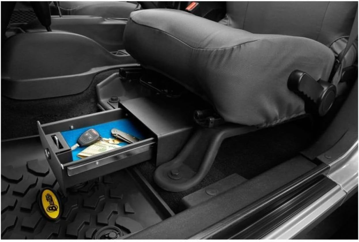 Bestop 42640-01 HighRock 4x4 Under Seat Lock Box for 2007-2018 Wrangler JK, Driver Side (Does Not Fit 2011-2018 Wrangler JK 2-Door Models)